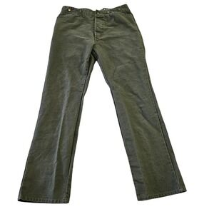 Frontier Classics Army Green Canvas Western Buckle Back Suspender Pants Sz 40